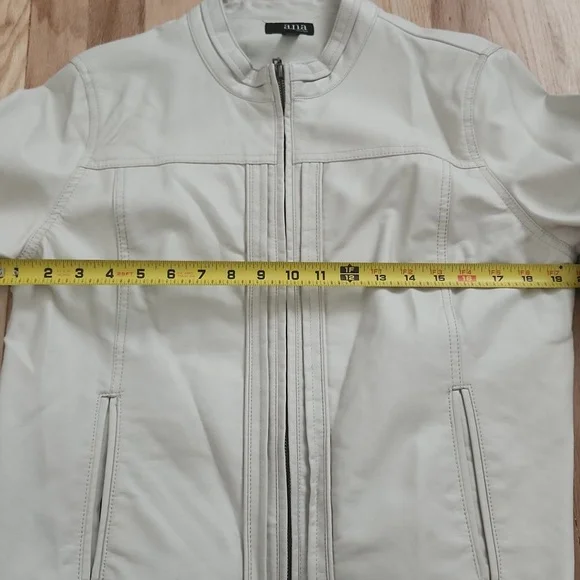 Faux Leather Cream Jacket - Picture 11 of 13